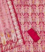 Red heavy organza sequins dress material with  dupatta