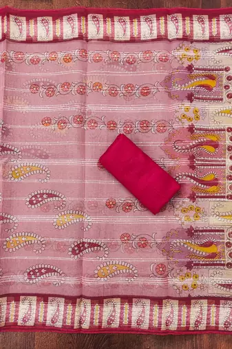 Red heavy organza sequins dress material with  dupatta