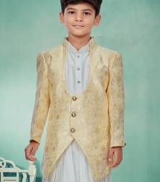 Off white kurta pajama with full jacket two pice set