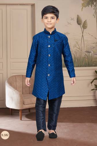 Black computer amrodery all over sherwani stone work indo