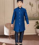 Black computer amrodery all over sherwani stone work indo