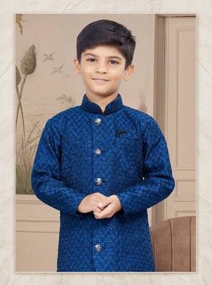 Black computer amrodery all over sherwani stone work indo 2