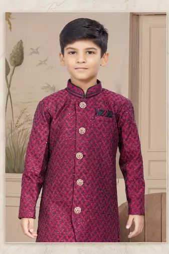 Black computer amrodery all over sherwani stone work indo