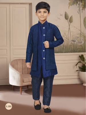 Black computer amrodery all over sherwani stone work indo 1