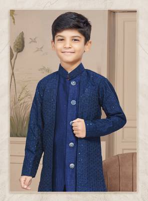 Black computer amrodery all over sherwani stone work indo 2