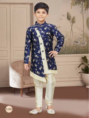 Gold jackard with thread work indo 1