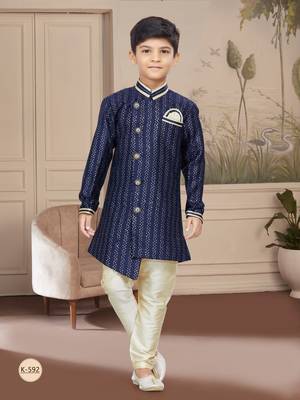 Gold computer amrodery all over sherwani stone, thread work indo 1