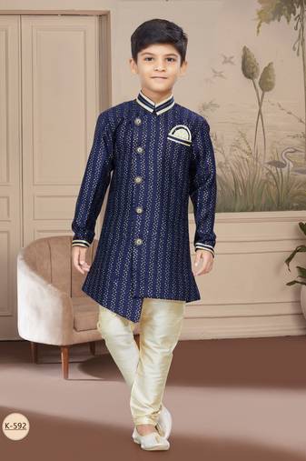 Gold computer amrodery all over sherwani stone, thred work indo