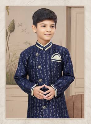 Gold computer amrodery all over sherwani stone, thread work indo 2