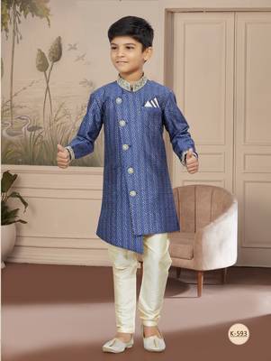 Gold computer amrodery all over sherwani stone, thread work indo 1