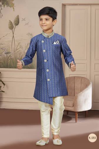 Gold computer amrodery all over sherwani stone, thred work indo