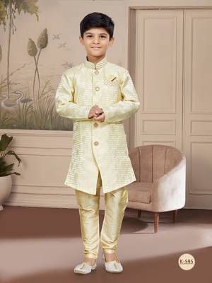Gold all over thread and stone work indowestern sherwani 1