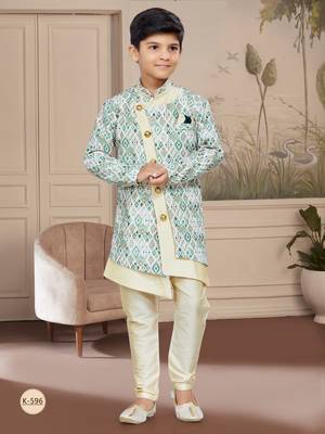 Gold havy  indowestern sherwani with  less work with fansy batton 1
