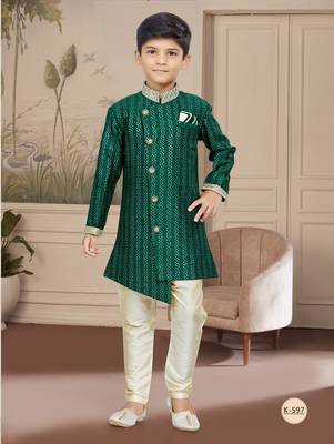 Gold computer amrodery all over sherwani stone, thread work indo 1