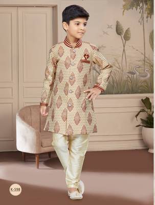 Gold havy jackard with booti zari thread work indo 1