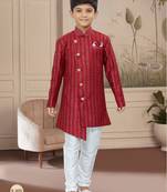 Off white computer amrodery all over sherwani stone, thread work indo