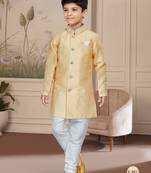 Off white degital printed thread work indo