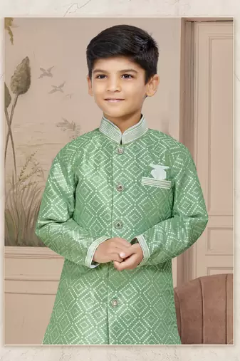 Off white degital printed thread work indo