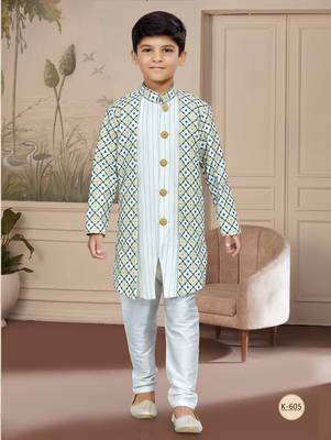 Off white havy classic indowestern sherwani with thread and less work with extra palla 1