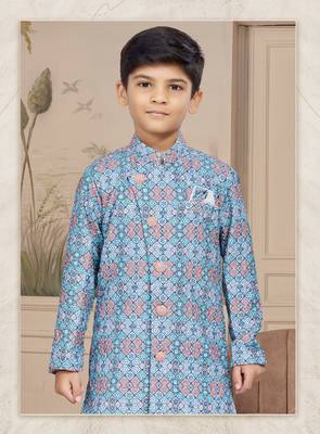 Off white havy  indowestern sherwani with  less work with fansy batton 2