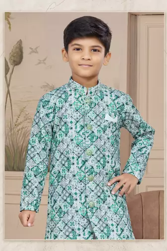 Off white havy  indowestern sherwani with  less work with fansy batton