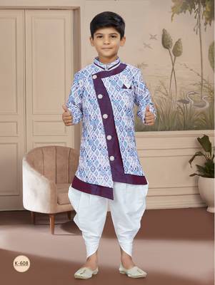 Off white havy classic indowestern sherwani with thread and less work with extra palla 1