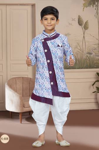 Off white havy classic indowestern sherwani with thread and less work with extra palla