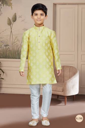 Off white degital printed thread work kurta pajama