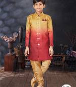 Cheekoo double sheded printed indowestern with fancy botton