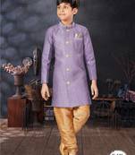 Cheekoo jackard indowestern with all amrodery thread work & fancy botton