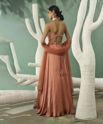 Peach Applique Lehenga Set 2