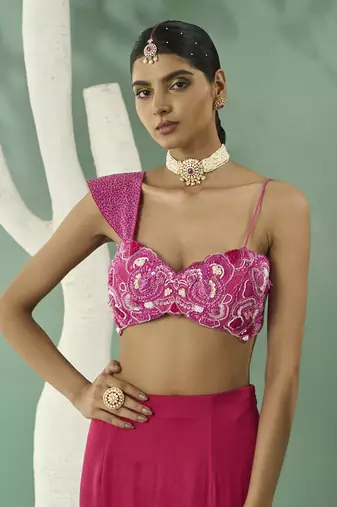 Fuschia pink drape set