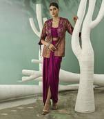 Metallic ruched blazer set