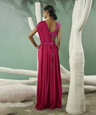 Fuschia pink drape set 5
