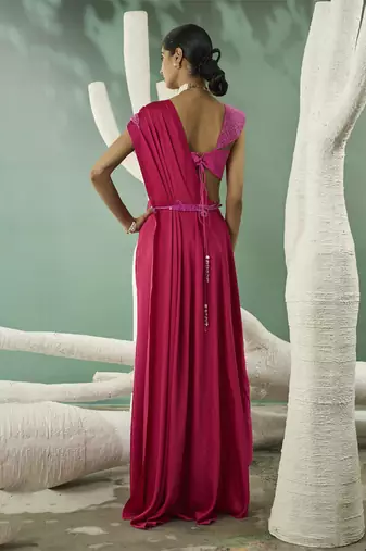 Fuschia pink drape set