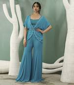 Firozi blue tunic with flared pants