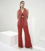 Rust orange blazer  set