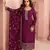 Purple dola jecard silk sequin embroidered semi-stitched salwar suit