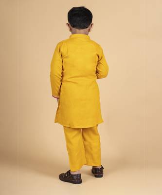 Boys yellow kurta payjama set 3