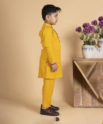 Boys yellow kurta payjama set 4