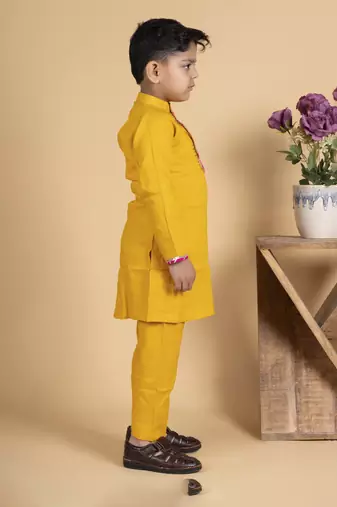 Boys yellow kurta payjama set