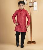 Boys dark pink kurta payjama set