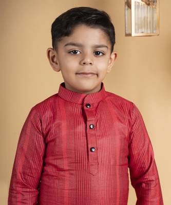 Boys dark pink kurta payjama set 2