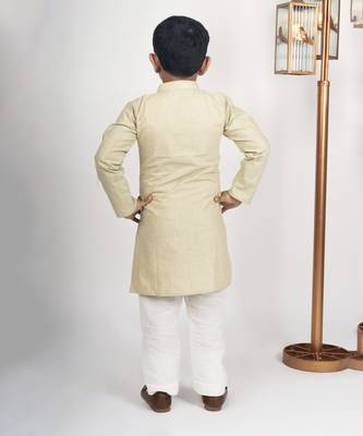 Boys gold green kurta payjama set 3