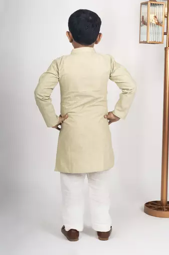 Boys gold green kurta payjama set