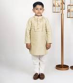 Boys gold green kurta payjama set