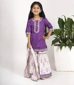 Purple girls sharara set