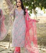 Women Shifli Cotton Straight Kurta With Pant And Dupatta Suit Set