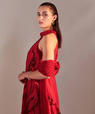 Scarlet red sharara set 3