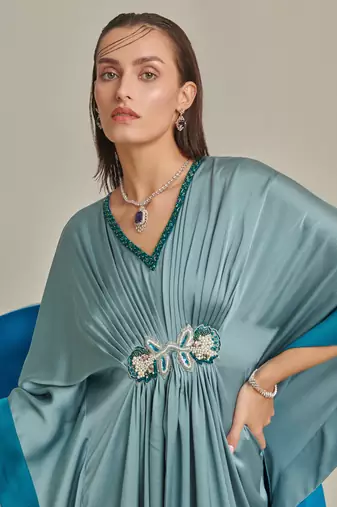 Sea green kaftan set